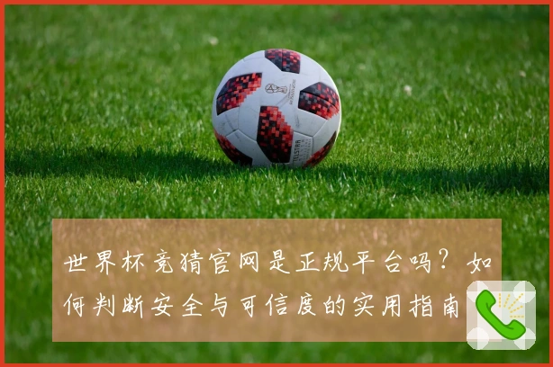 世界杯竞猜官网是正规平台吗？如何判断安全与可信度的实用指南
